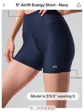 ALO Yoga Navy High-Rise 5" Airlift Bike Shorts